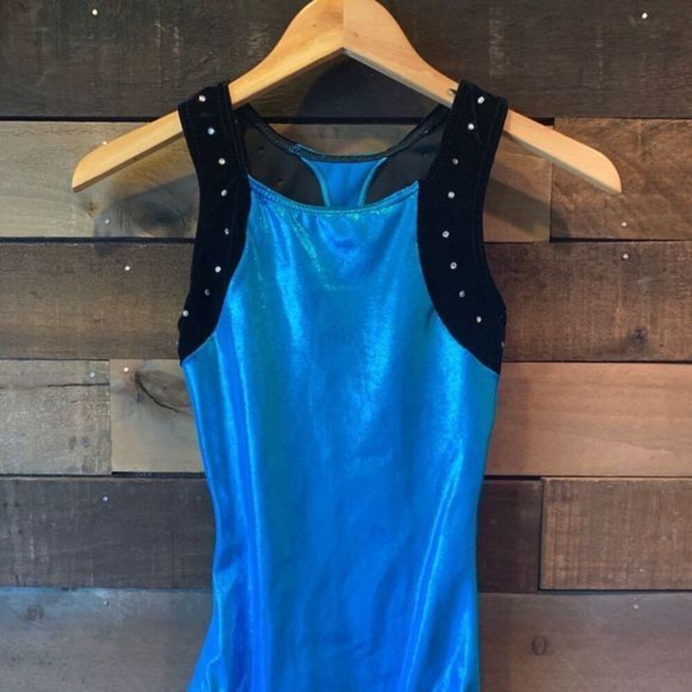 Balera adult small blue metallic gymnastics Leo